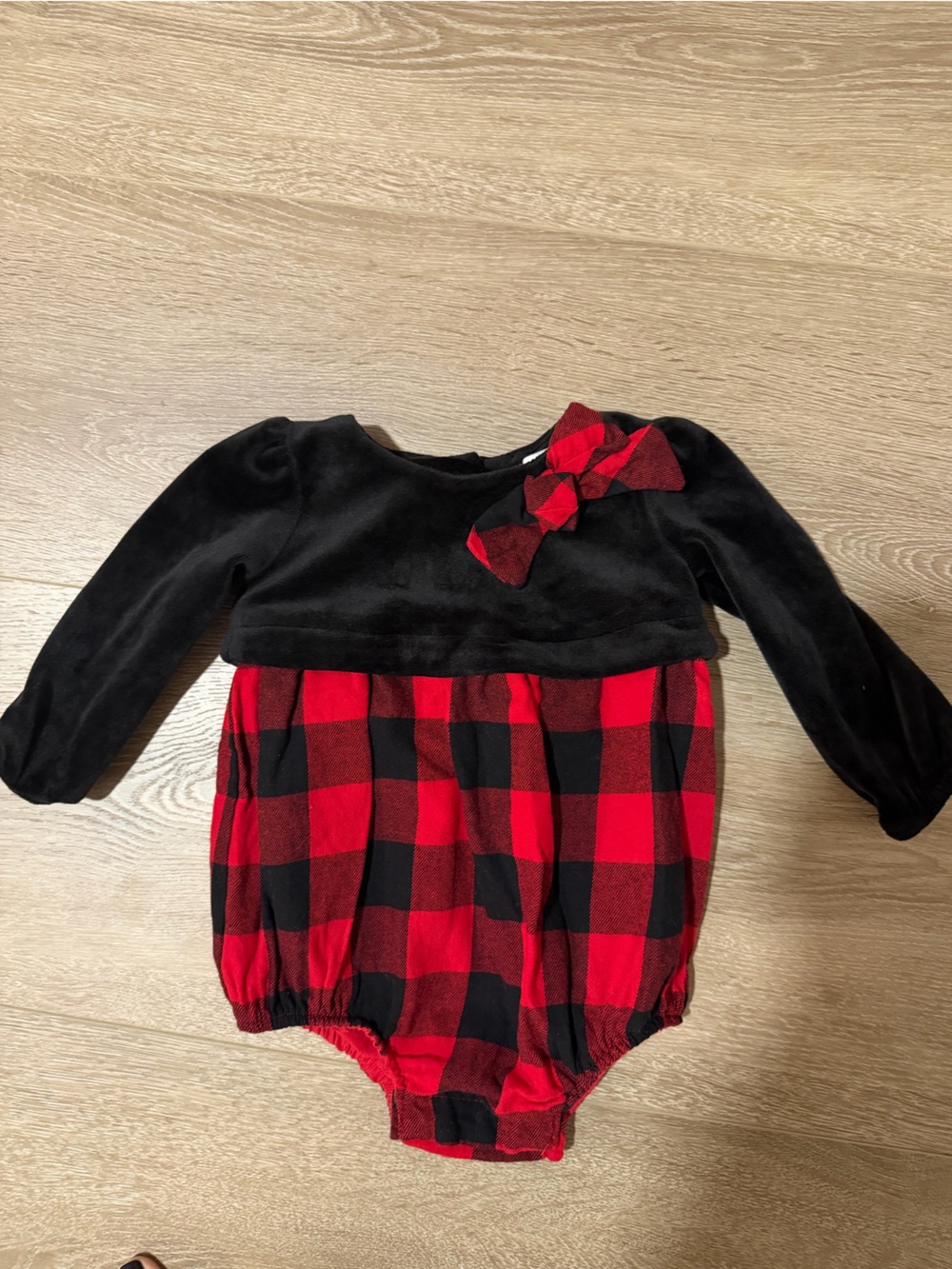Tommy Bahama Red & Black Plaid Onesie 6-9 months